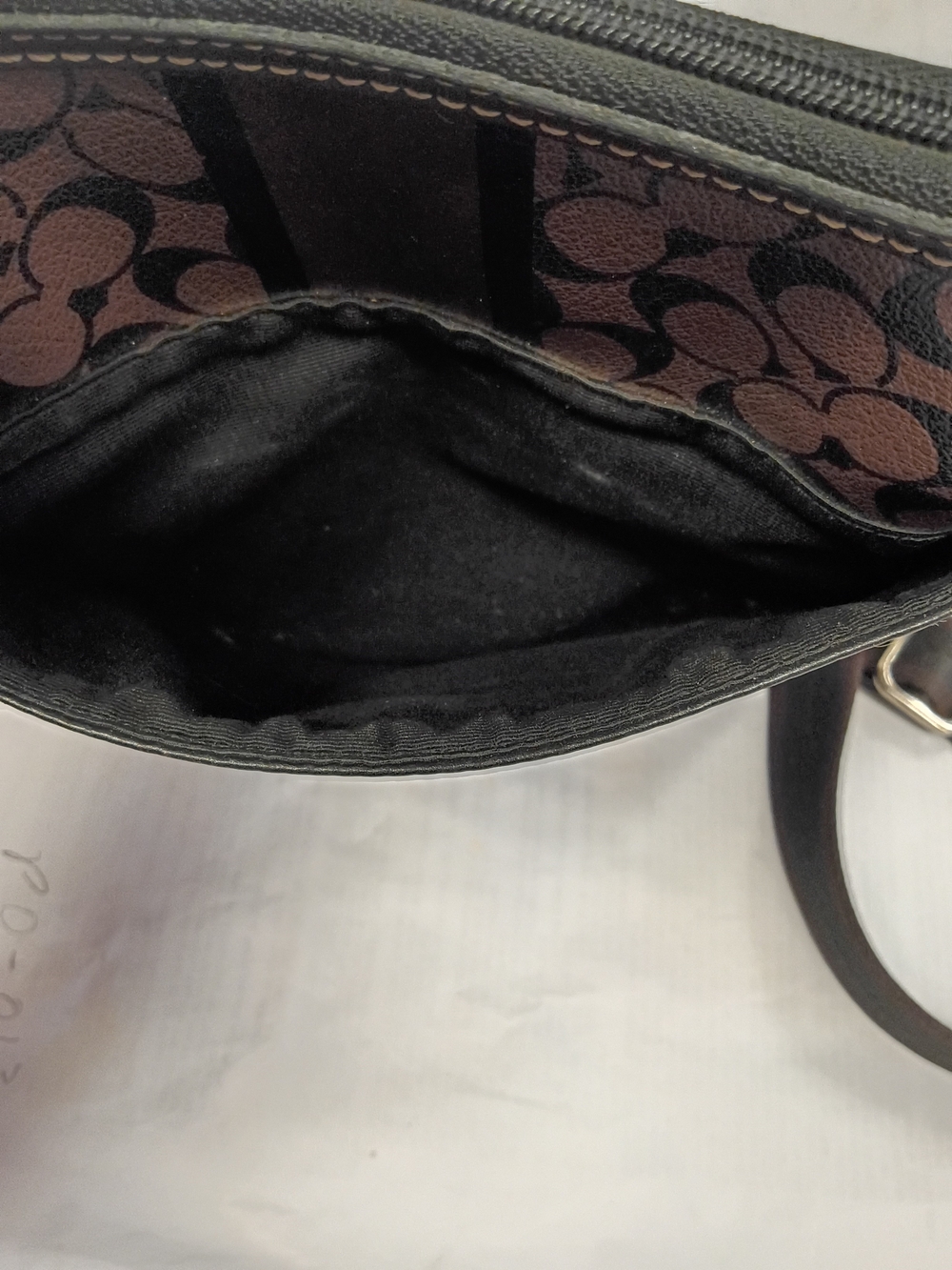 Coach Brown Signature Crossbody with Black Center Stripe - Picture 5 of 6